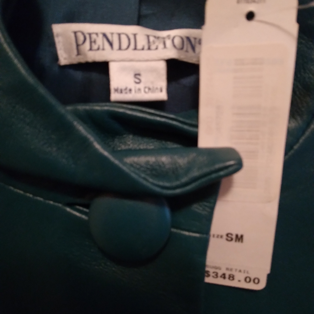 Womens pendleton Green leather jacket - Picture 3 of 3